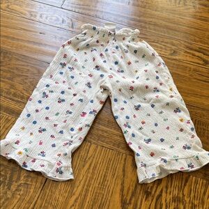 Kids Floral Ruffle Hem Pants